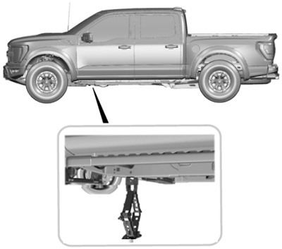 Подъем автомобиля домкратом Ford F-150