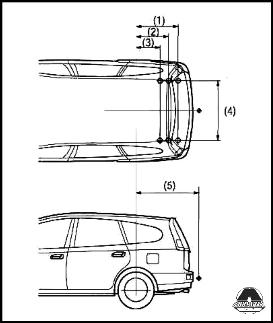 Расположение точек крепления тягово-сцепного устройства Honda Stream