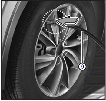 Проверка давления воздуха в шинах Hyundai Santa Fe с 2018