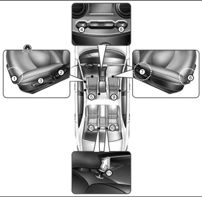 Снятие передних сидений Киа Рио 4 / Kia Rio (Hyundai Solaris 2)