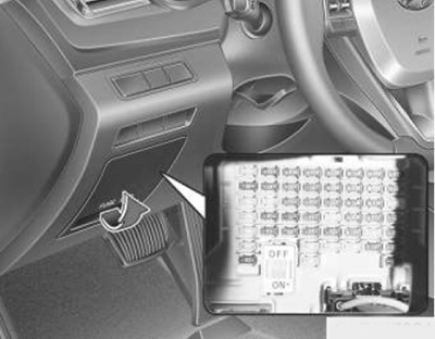 Замена предохранителя, установленного на внутренней панели Hyundai Sonata с 2014 года