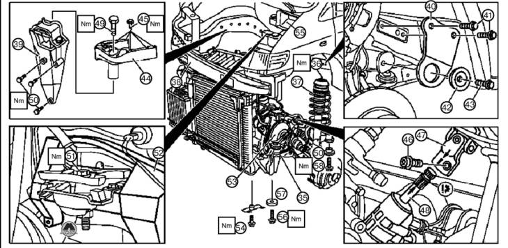 Снятие двигателя в сборе Mercedes Vito V-Klasse