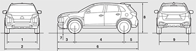 Техническая информация  Mitsubishi ASX с 2019 года