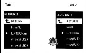Выбор единиц измерения расхода топлива Mitsubishi ASX RVR Outlander Sport