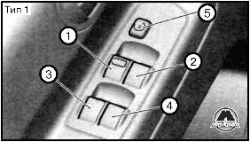 Клавиши управления стеклоподъемниками Mitsubishi Colt