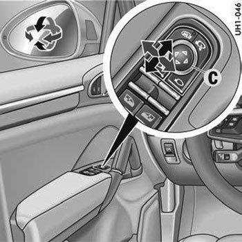 Регулировка зеркал Porsche Cayenne с 2011 года