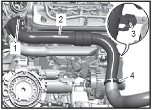 Снятие и установка правой верхней крышки цепи привода газораспределительного механизма VW Touareg с 2018 года